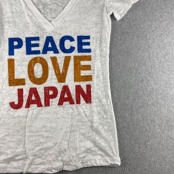 New Shirt Women's Good Work Make A Difference Small White Peace Love Japan Sheer - Picture 6 of 12